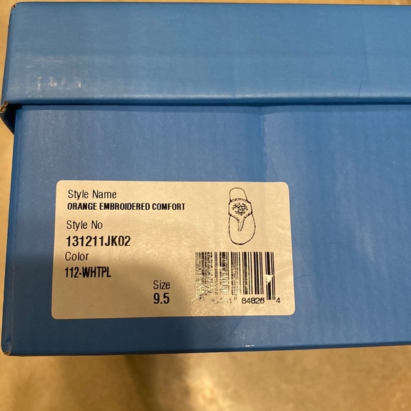 Jack Rogers Orange Floral Embroidered Comfort Jacks 9.5 NEW WITH BOX - Picture 7 of 7